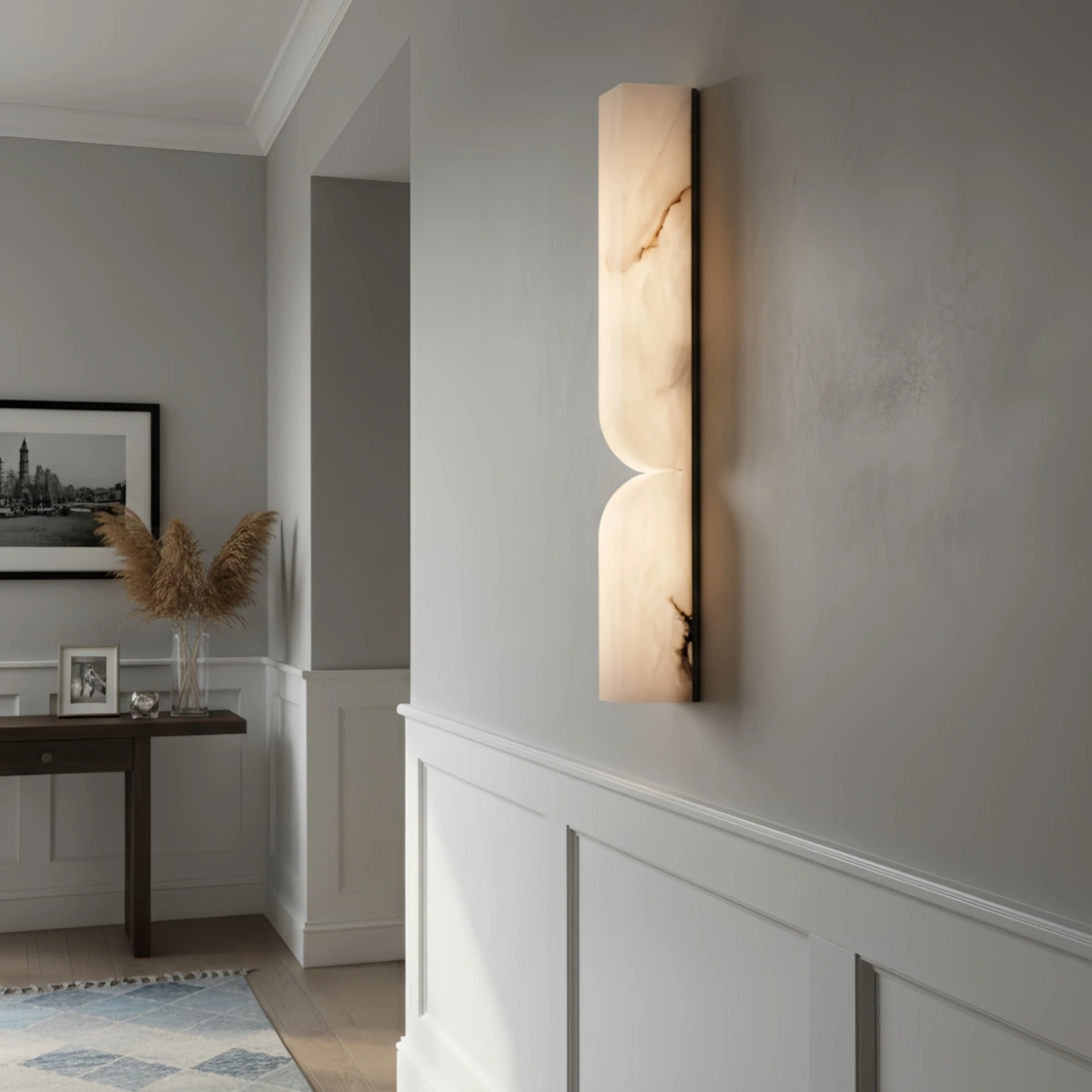 Modern Alabaster Wall Sconce – LED Stone Wall Light